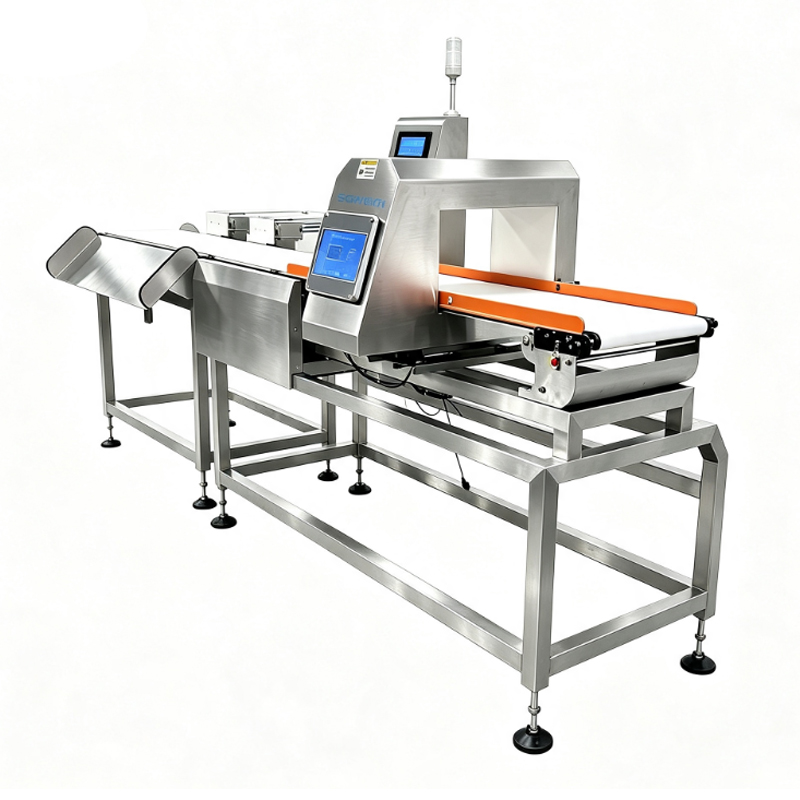 Compact Metal Detector and Checkweigher with Rejector System Compact Metal Detector and Checkweigher with Rejector System