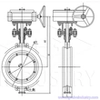 katup kupu-kupu tipe tri-eksentrik wafer/lt/flange