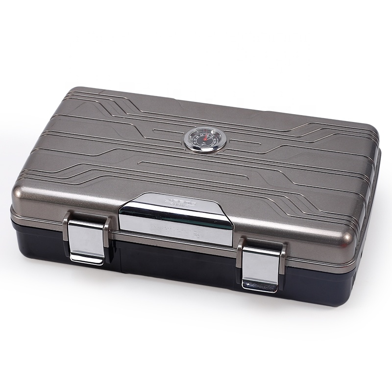 shiny red portable travel cigar humidor case with hygrometer and humidifier for 10 cigars01.jpg