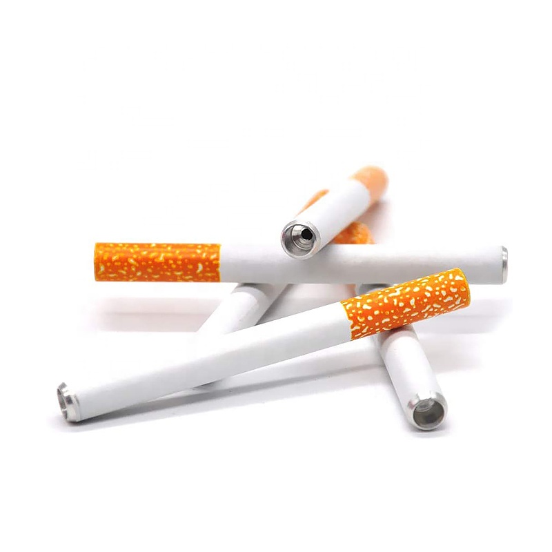 Venta caliente en forma de cigarrillo Tubo personal Weed Pipes Metal Aluminio 78 mm 55 mm Accesorios para pipas para fumar Hierba portátil Pipa de tabaco