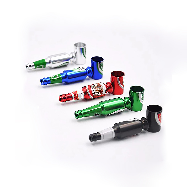 New Beer Smoke Metal Pipes Portable CreativeBeer bottle smoking pipe detachable Herb Tobacco Pipes2.jpg