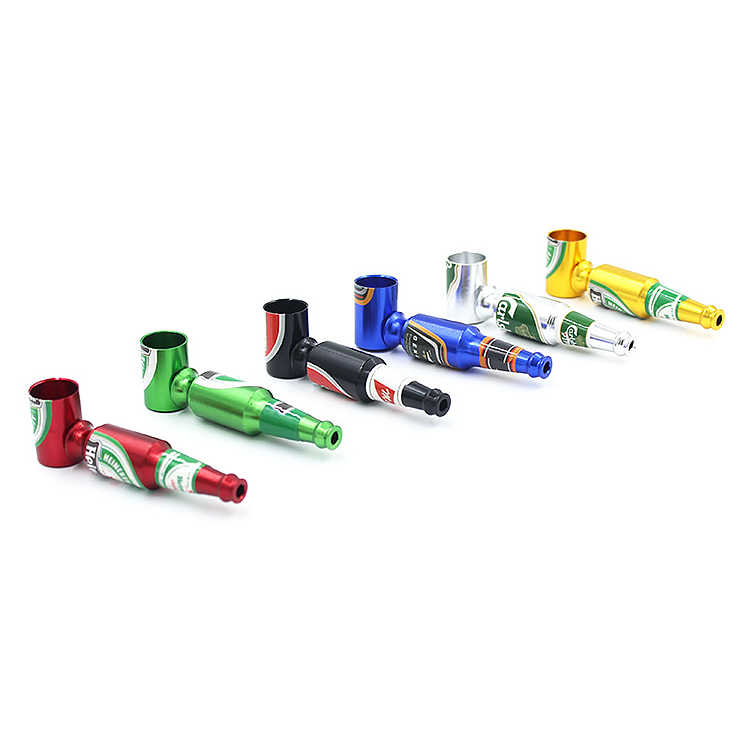 New Beer Smoke Metal Pipes Portable CreativeBeer bottle smoking pipe detachable Herb Tobacco Pipes5.jpg