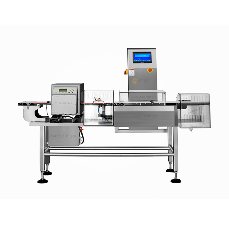 Metal detector combined with checkweigher