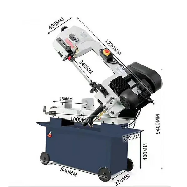 Máquina de sierra de cinta para corte de metales de 45 grados, equipo de sierra de cinta
