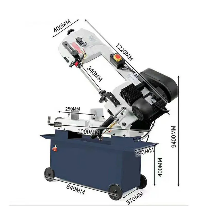 Máquina de sierra de cinta para corte de metales de 45 grados, equipo de sierra de cinta