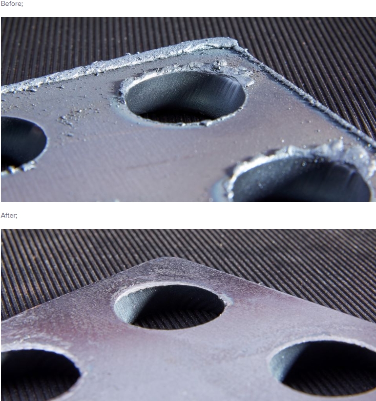 befor & after metal deburring