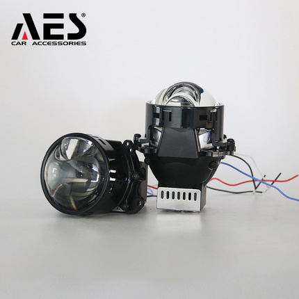 AES 55W A15 Pro 3.0inch Bi Led Projector Lens Double High Beam 4000LM Hi/Low Beam 5500K Universal Car Headlight