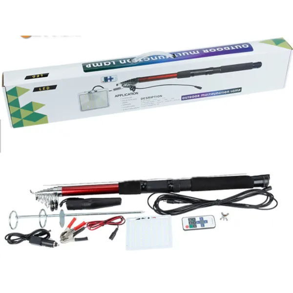  48W 12V 4.5M Telescopic Rod led outdoor Lantern camping light for Road Trip Night Fishing with remote controller 