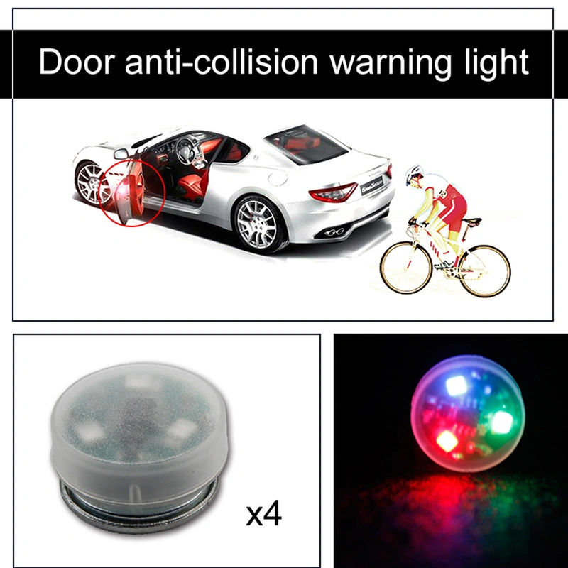12V 4pcs car door light tri-color strobe auto led door anti-collision warning lamp