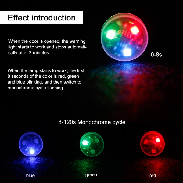 12V 4pcs car door light tri-color strobe auto led door anti-collision warning lamp