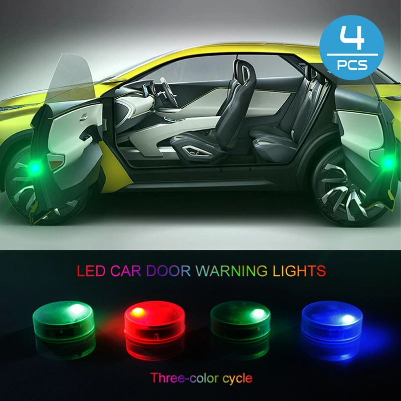 12V 4pcs car door light tri-color strobe auto led door anti-collision warning lamp