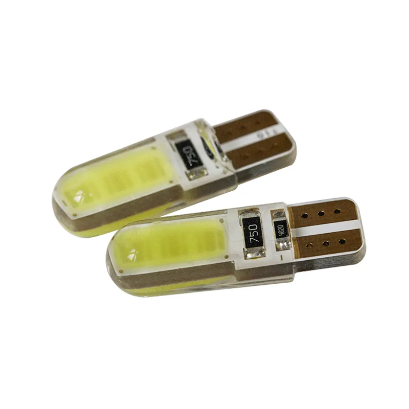 Silicone T10 led cob bulbs 194 168 w5w 6smd car auto interior light