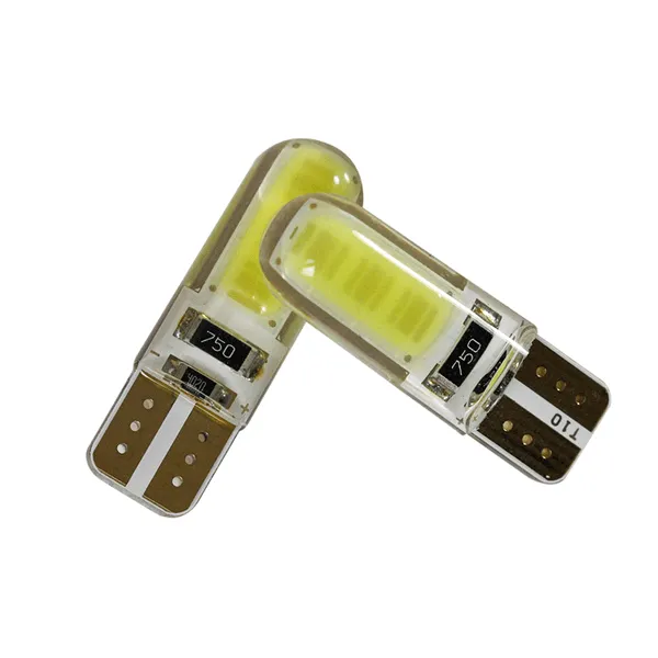 Silicone T10 led cob bulbs 194 168 w5w 6smd car auto interior light