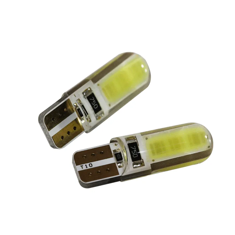 Silicone T10 led cob bulbs 194 168 w5w 6smd car auto interior light