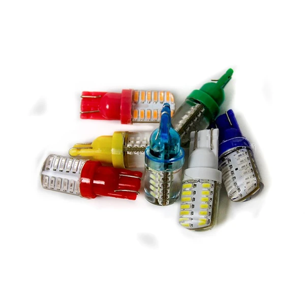 12V silicone crystal t10 3014 24smd w5w led white strobe light