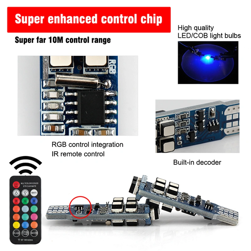 super far t10 COB RGB canbus error free RF control for Indicator light