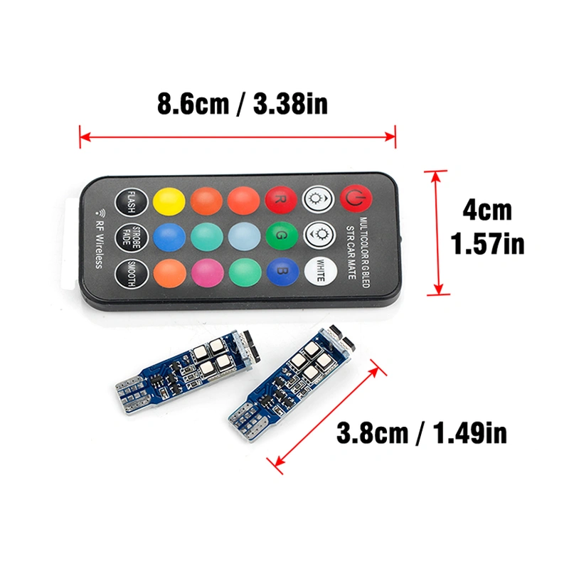 super far t10 COB RGB canbus error free RF control for Indicator light