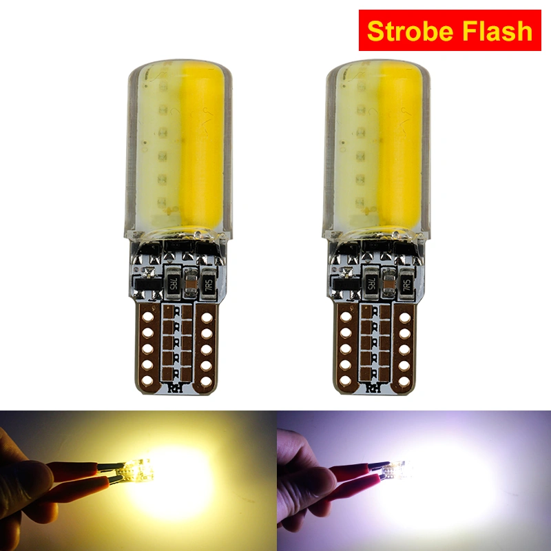  T10 Strobe flash led168 194 silicone light bulb w5w for all car