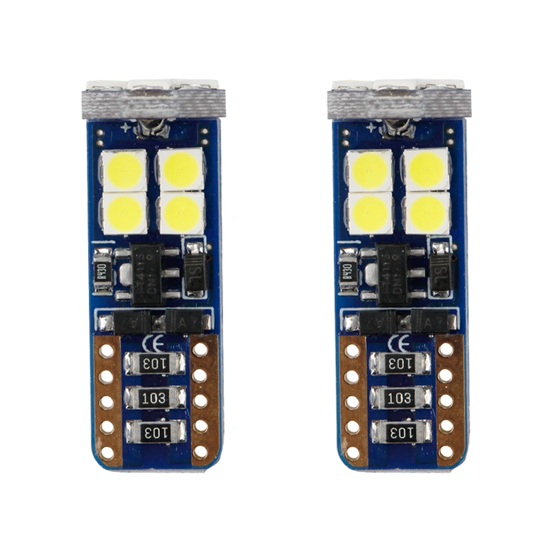 12V 600lm non polarity T10 led w5w canbus light bulb 3030 12smd