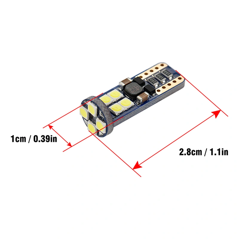 12V 600lm non polarity T10 led w5w canbus light bulb 3030 12smd
