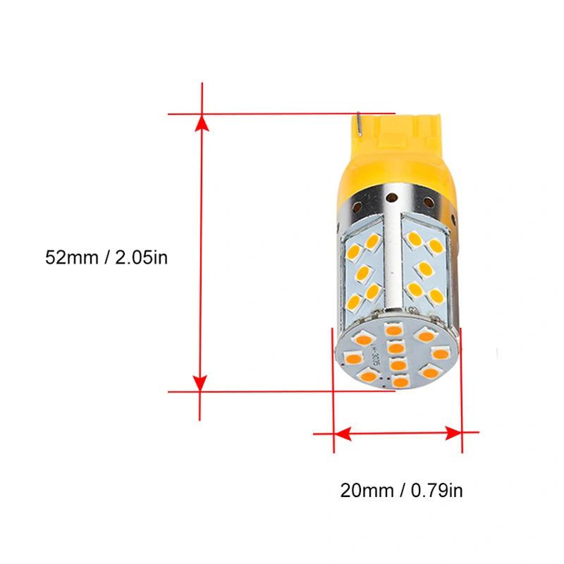 high power 12V T20 LED light bulbs amber 3030 35smd auto fog lamp 
