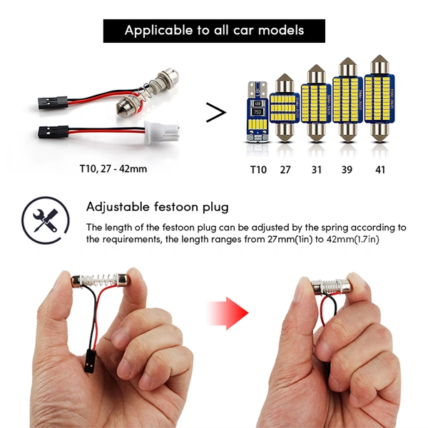  Интерьер автомобиля светодиодный светильник для чтения купол початков с адаптером для фестонов t10 