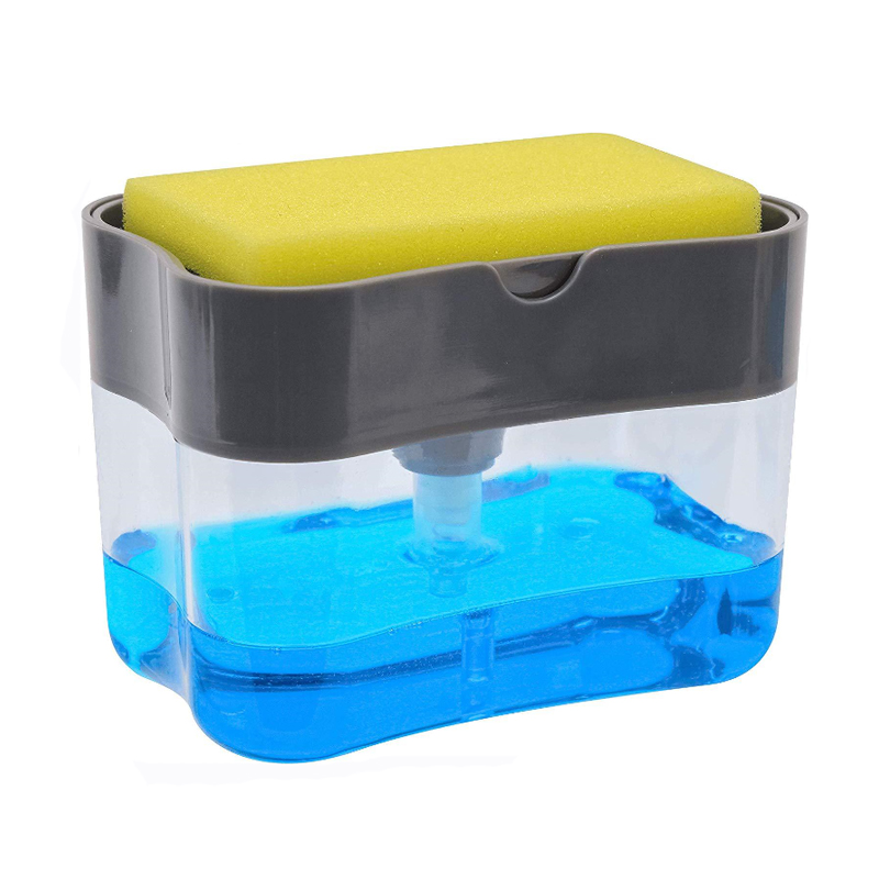 Amazon top selling clear soap pump sponge caddy liquid soap dispenser