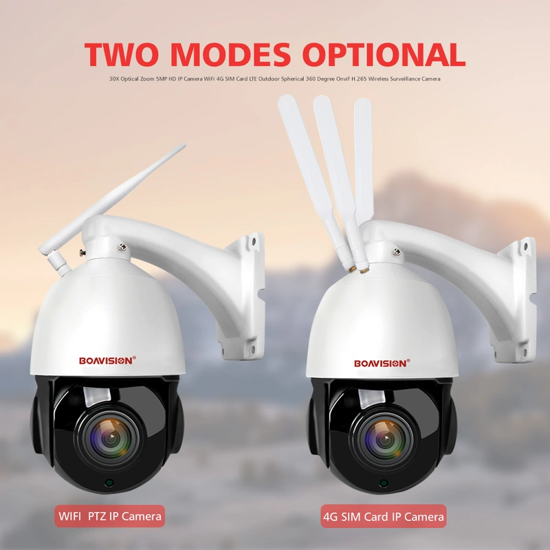 Outdoor IP Camera 5MP 4g Sim card WIFI AI Auto Tracking 30X Zoom Wireless PTZ Speed Dome CCTV Camera Two Way Audio IR 80m Camhi