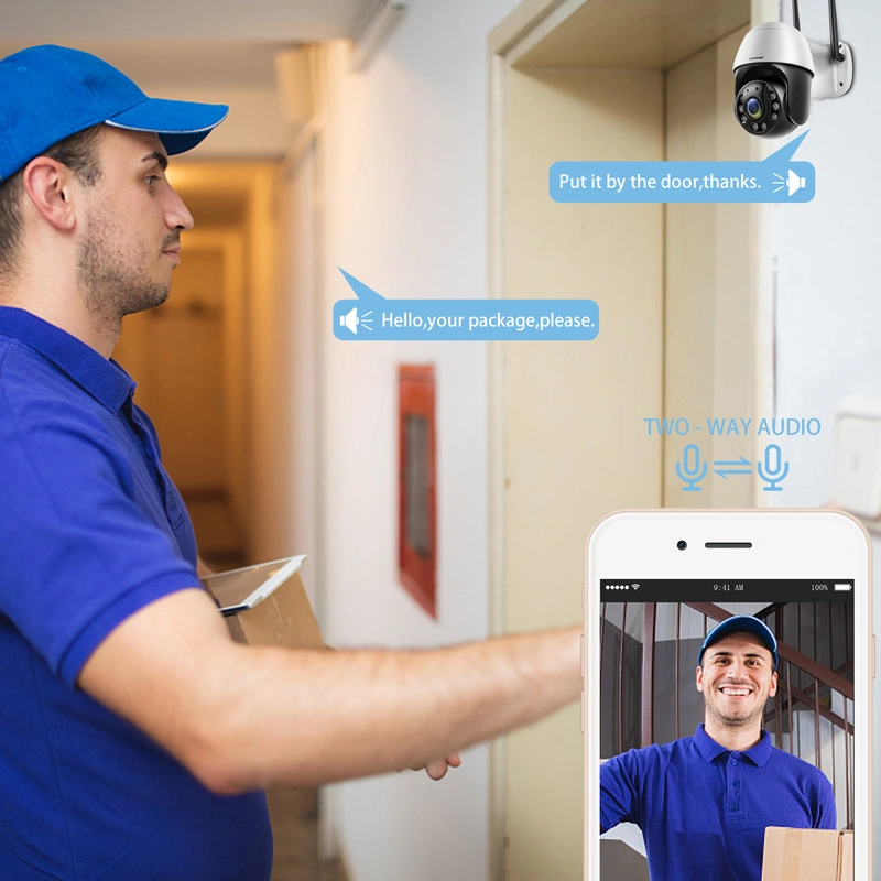 Security Camera Outdoor, AI auto Tracking,2.4g WiFi Home Surveillance Camera,2 Way Audio,1080P Full Color 150ft IR Night Vision, Metal housing Waterproof