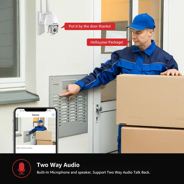 BOAVISION Security Cameras Wireless Outdoor,Home Security Surveillance Camera System,360° View WiFi 1080P Pan Tilt,Floodlight Color Night Vision,Motion Detection Tracking,2 Way Talk,SD Card Storage