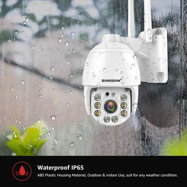 BOAVISION Security Cameras Wireless Outdoor,Home Security Surveillance Camera System,360° View WiFi 1080P Pan Tilt,Floodlight Color Night Vision,Motion Detection Tracking,2 Way Talk,SD Card Storage