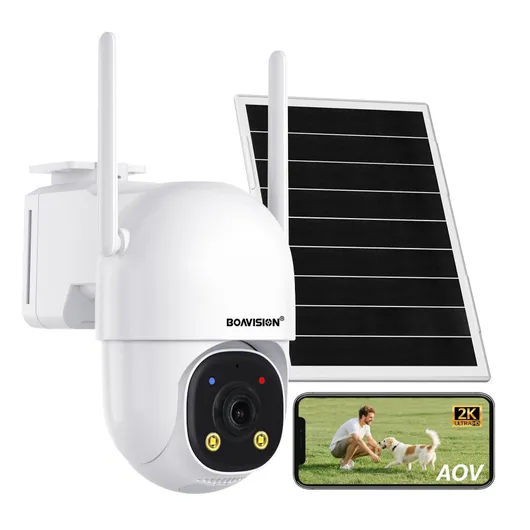 AOV (Always On Video) Surveillance Camera Outdoor Build in Battery Solar Powered Humanoid Detection Wireless Lan Security Camera