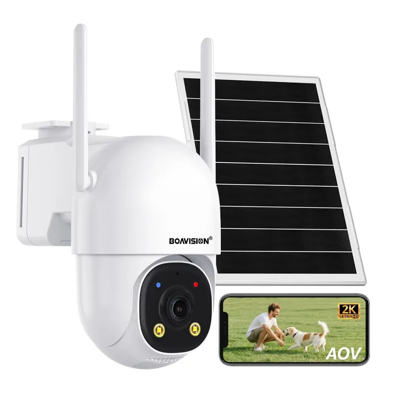 AOV (Always On Video) Surveillance Camera Outdoor Build in Battery Solar Powered Humanoid Detection Wireless Lan Security Camera