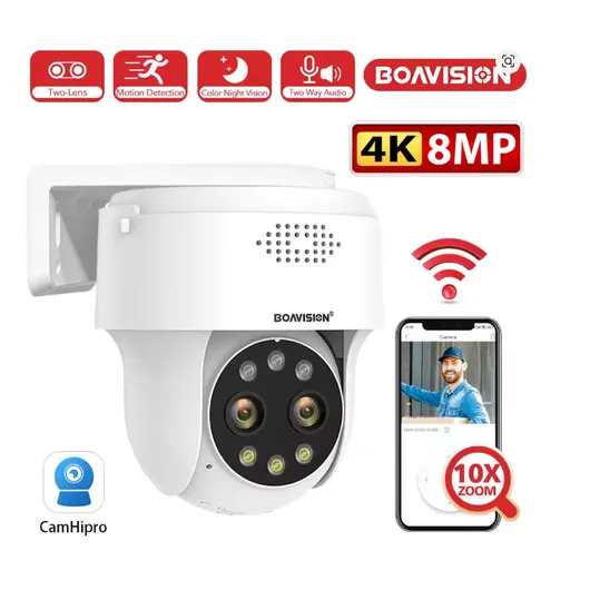 8MP 5MP 4MP 2MP Wifi Surveillance Camera Outdoor Humanoid Detection Color Night Vision 10X Digital Zoom PTZ Security Camera