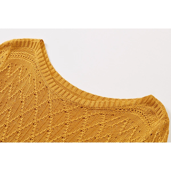 Hollow-carved Short Sleeves Knitwear