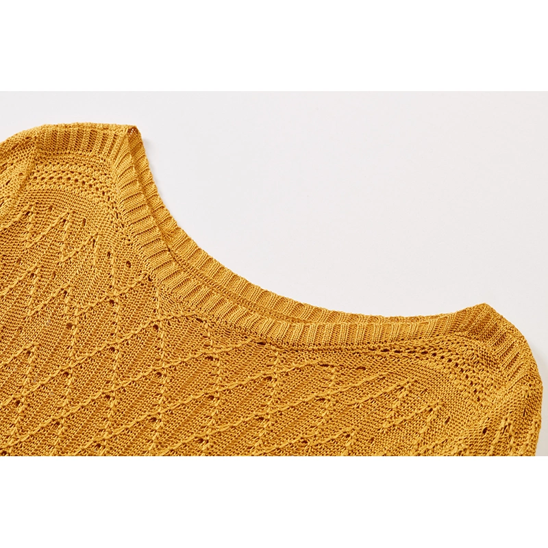 Hollow-carved Short Sleeves Knitwear