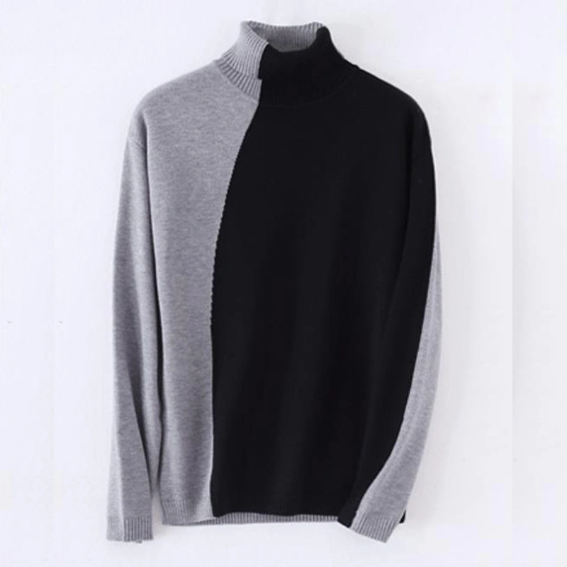 Women's color contrast turtleneck pullover