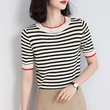 S/S Knitted Striped Shirt for Summer