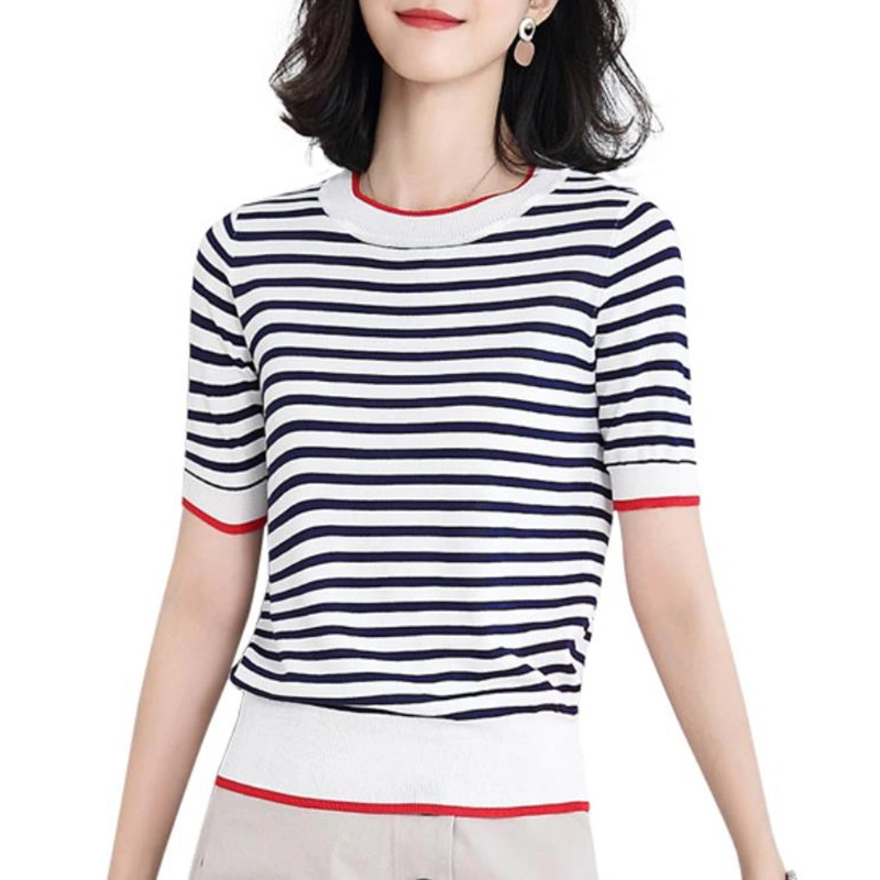 S/S Knitted Striped Shirt for Summer