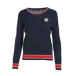 Women's Knitted Pullover with Color Block Hem 