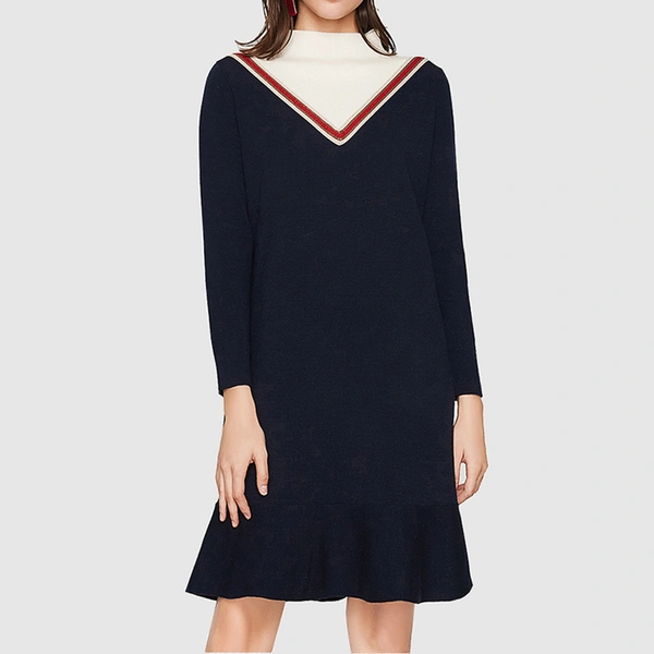 Mock neck Knit Shift Dress