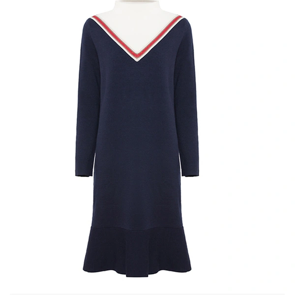 Mock neck Knit Shift Dress