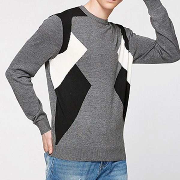 Men's Color Block Knitted Pullover