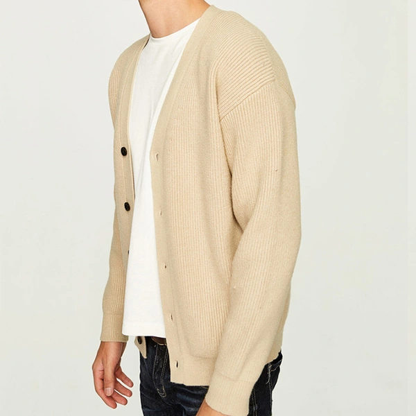 Men's slim fit knitted cardigan sweater