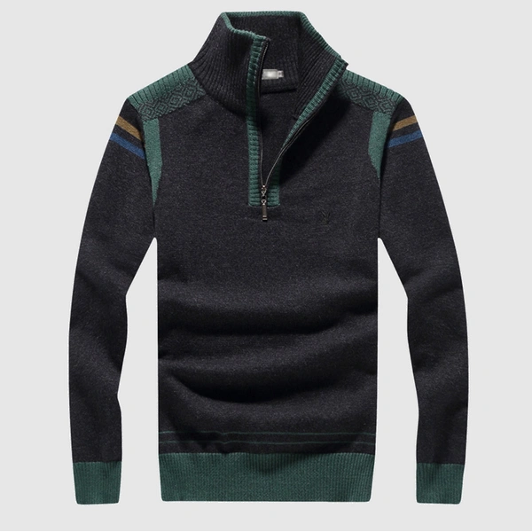 Men's Cardigan with Half Zipper in front