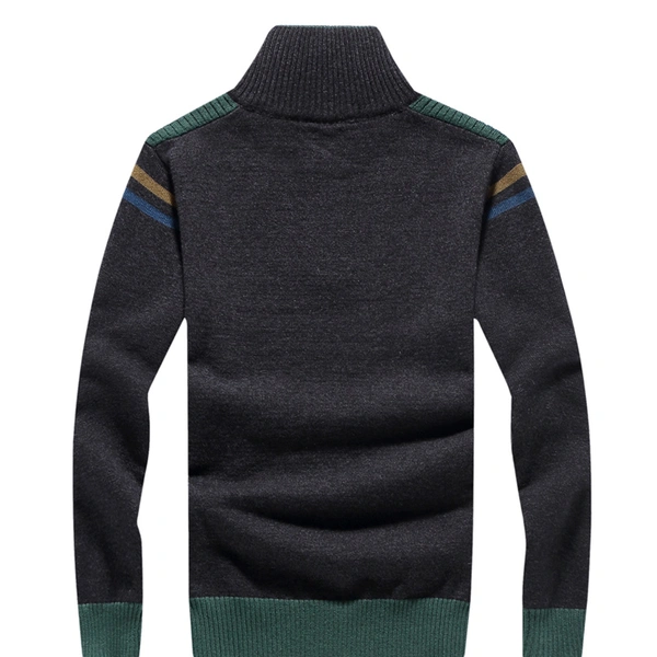Men's Cardigan with Half Zipper in front