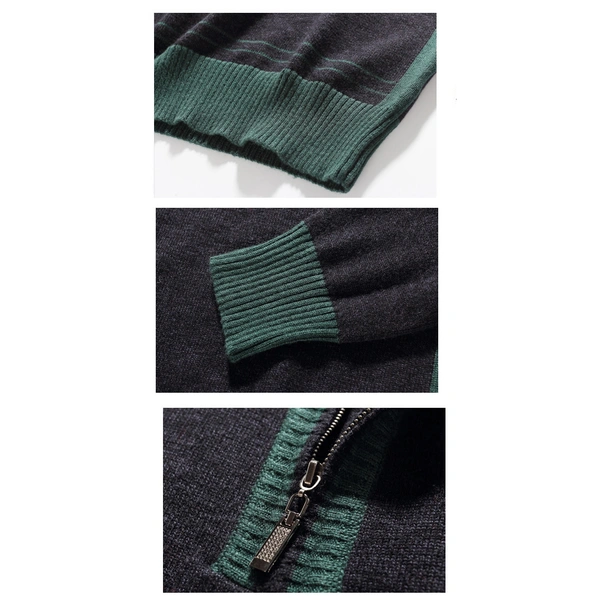 Men's Cardigan with Half Zipper in front