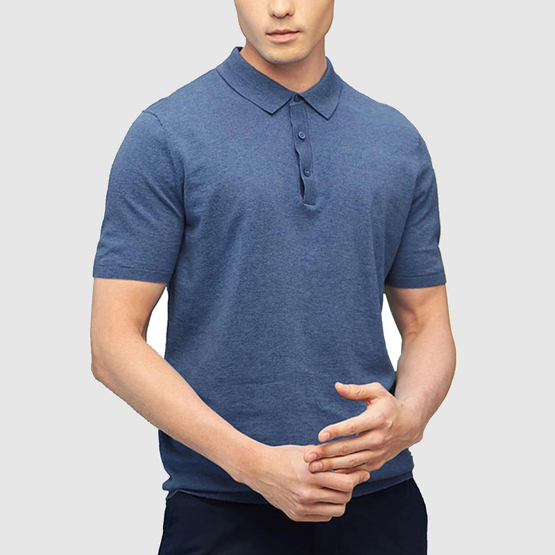 Men's Short Sleeved Knitted Polo Shirt
