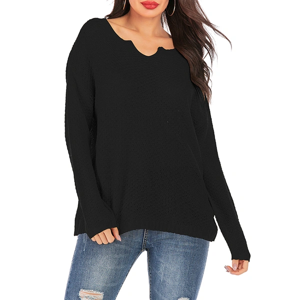 Ladies Semi-Sheer Knitted Pullover
