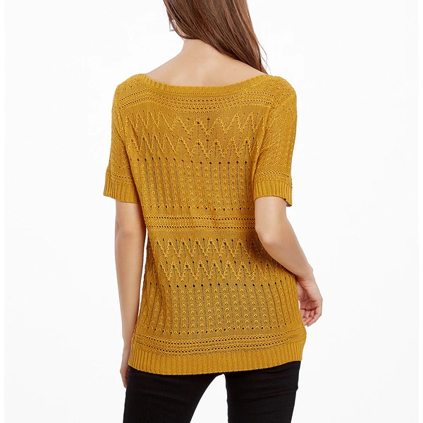 Hollow-carved Short Sleeves Knitwear